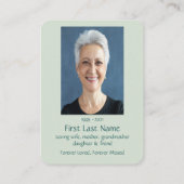 Memorial Photo Prayer Waterverf Chicken Boerderij Visitekaartje (Achterkant)