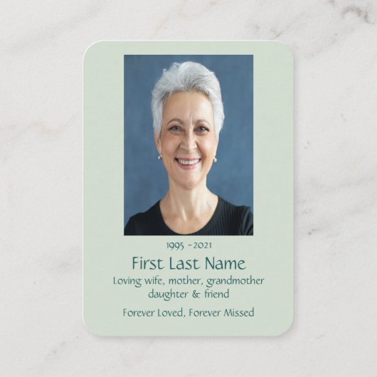 Memorial Photo Prayer Waterverf Chicken Boerderij Visitekaartje (Achterkant)