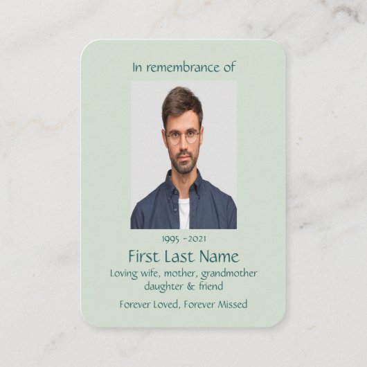 Memorial Photo Prayer Waterverf Common Loon Bird Visitekaartje (Achterkant)