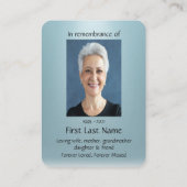 Memorial Photo Prayer Welder Welder Welding Visitekaartje (Achterkant)