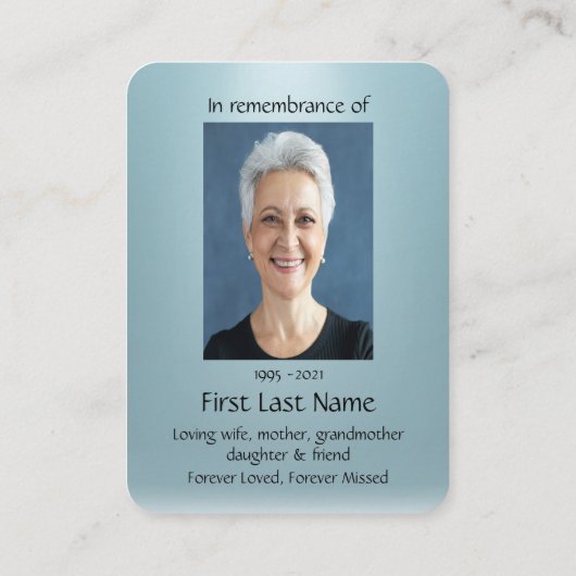 Memorial Photo Prayer Welder Welder Welding Visitekaartje (Achterkant)