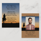 Memorial Photo Prayer Western paard Riding B Visitekaartje (Voorkant / Achterkant)