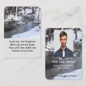 Memorial Photo Prayer Winter Snow Creek Frost Visitekaartje (Voorkant / Achterkant)