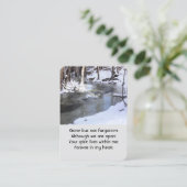 Memorial Photo Prayer Winter Snow Creek Frost Visitekaartje (Staand voorkant)