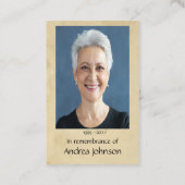 Memorial Photo Prayer Writer Author Writing Visitekaartje (Achterkant)