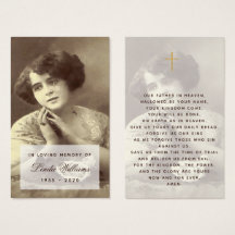 Memorial  Photo Script Funeral Prayer Card