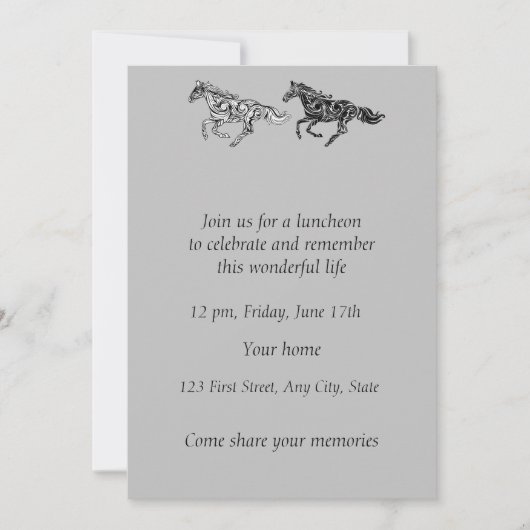 Memorial Photo Service Graphic Art Horses Kaart (Voorkant)