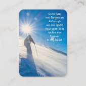 Memorial Photo Skier Skiing Ski Mountains Visitekaartje (Voorkant)