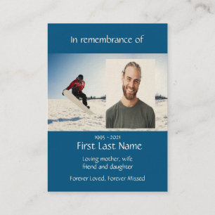 Memorial Photo Snowboarding Snowboarder Visitekaartje