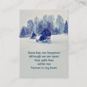 Memorial Photo Snowmobile Snowmobiers Winter Visitekaartje (Voorkant)