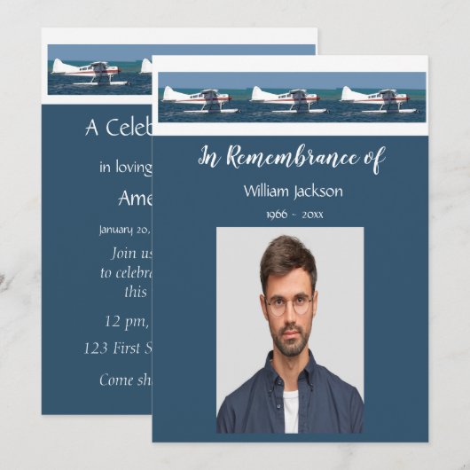 Memorial Photo Struik Airplane Keepomwille Pilot Kaart (Voorkant / Achterkant)