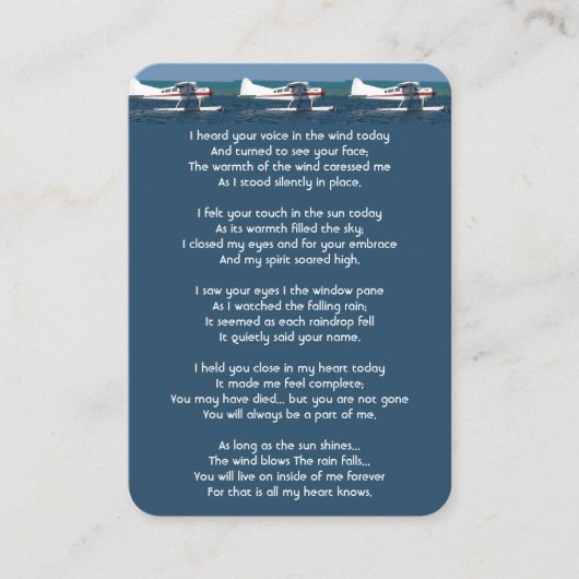 Memorial Photo Struik Airplane Keepomwille Pilot Visitekaartje (Voorkant)