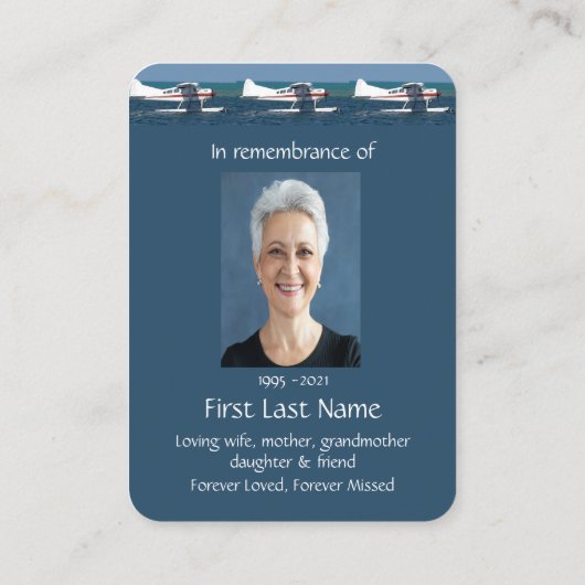 Memorial Photo Struik Airplane Keepomwille Pilot Visitekaartje (Achterkant)