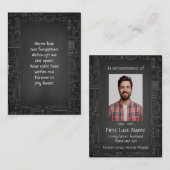 Memorial Photo Teacher Instructor Blackboard Visitekaartje (Voorkant / Achterkant)