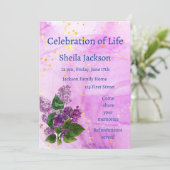 Memorial Photo Waterverf Lila tuinventiel Kaart (Staand voorkant)