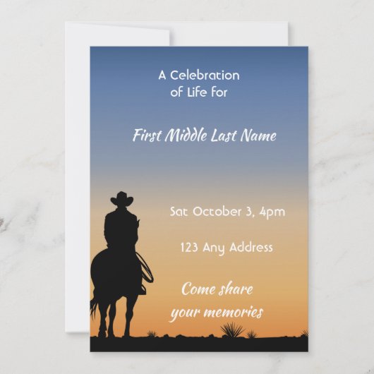 Memorial Photo Western Horse Back Riding  Kaart (Voorkant)