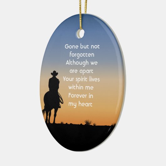 Memorial Photo Western Horse Back Riding  Keramisch Ornament (Links)