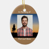 Memorial Photo Western Horse Back Riding  Keramisch Ornament (Achterkant)