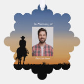 Memorial Photo Western Horse Back Riding  Ornament Kaart (Achterkant)