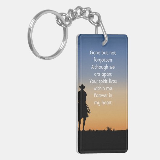 Memorial Photo Western Horse Back Riding  Sleutelhanger (Voorkant Links)