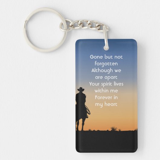 Memorial Photo Western Horse Back Riding Sleutelhanger (Voorkant)