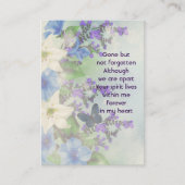 Memorial Photo White Lily Garden Flowers Visitekaartje (Voorkant)