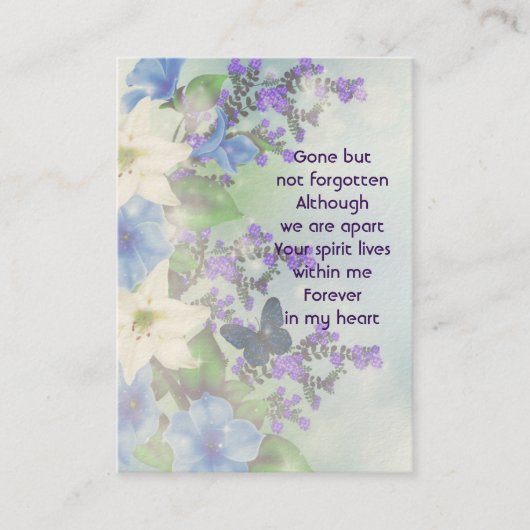 Memorial Photo White Lily Garden Flowers Visitekaartje (Voorkant)