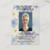 Memorial Photo White Lily Garden Flowers Visitekaartje (Achterkant)