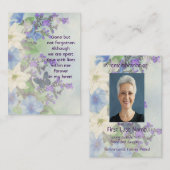 Memorial Photo White Lily Garden Flowers Visitekaartje (Voorkant / Achterkant)