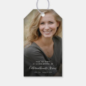 Memorial Photo Wild Bird Seed Funeral Keepomwille  Cadeaulabel (Achterkant)