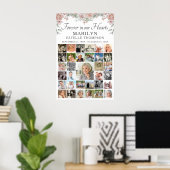 Memorial Pink Floral Forever Hearts 33 Foto Poster (Thuiskantoor)