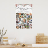 Memorial Pink Floral Forever Hearts 33 Foto Poster (Keuken)