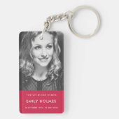 Memorial Pink | Moderne begrafenis van liefhebbend Sleutelhanger (achterkant)