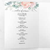 Memorial Pink Peony Waterverf Floral Drieluik Programma (Binnenzijde eerst)