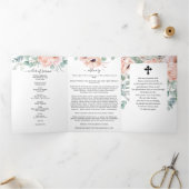 Memorial Pink Peony Waterverf Floral Drieluik Programma (Binnen)