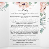 Memorial Pink Peony Waterverf Floral Drieluik Programma (Binnenkant midden)