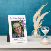 Memorial Plaque Foto Waterverf Floral Violets Fotoplaat (Zijkant)