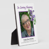 Memorial Plaque Foto Waterverf Floral Violets Fotoplaat (Zijkant)