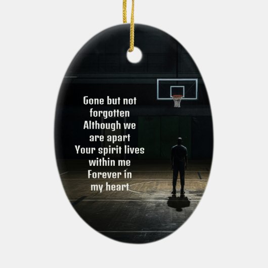  Memorial Pocket Card Basketball Game Keramisch Ornament (Achterkant)