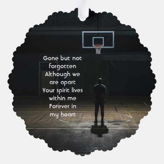 Memorial Pocket Card Basketball Game Ornament Kaart (Achterkant)