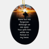 Memorial Pocket Card Kayaking Sport  Keramisch Ornament (Achterkant)