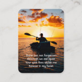 Memorial Pocket Card Kayaking Sport  Visitekaartje (Achterkant)