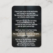 Memorial Pocket Kaart basketbalspel Visitekaartje (Achterkant)