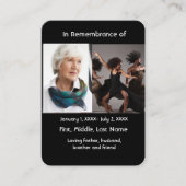 Memorial Pocket Kaart Dansende Dans Visitekaartje (Voorkant)
