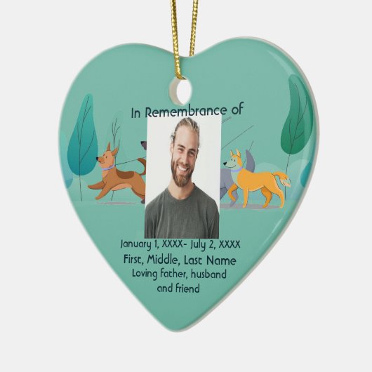 Memorial Pocket Kaart Dog Walker Walker Keramisch Ornament (Links)