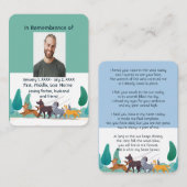 Memorial Pocket Kaart Dog Walker Walker Visitekaartje (Voorkant / Achterkant)