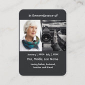 Memorial Pocket Kaart Fotograaf Visitekaartje (Voorkant)