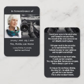Memorial Pocket Kaart Fotograaf Visitekaartje (Voorkant / Achterkant)