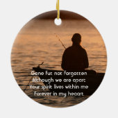 Memorial Pocket Kaart Gevist visser Keramisch Ornament (Achterkant)