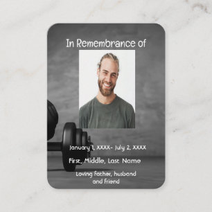 Memorial Pocket Kaart Gym Fitness Trainer Gewicht Visitekaartje